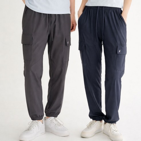 [1+1] [빅히트 패션] 아이스 냉감 카고 조거 팬츠 빅사이즈 S~6XL 밴딩 시원한 쿨 슬랙스