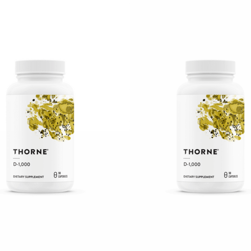 [1+1] Thorne Research 쏜리서치 D-1000 25mcg 90캡슐 비타민D D3 VitaminD 비타민디 비타민디쓰리 쏜땡땡 손땡땡 손리서치 고약사 약들약, 90정, 2개