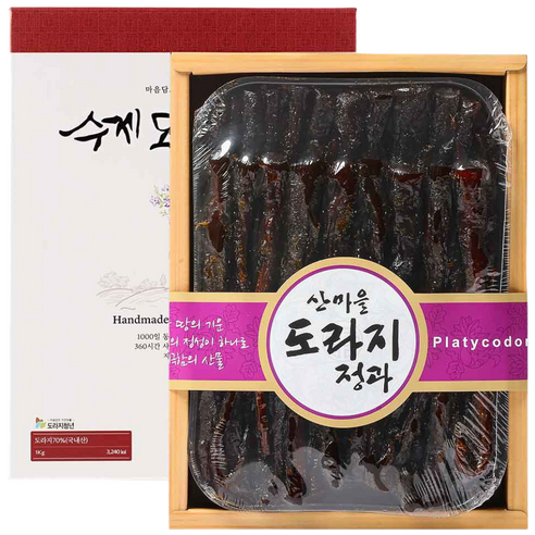 서민갑부 국산 수제도라지정과 1kg 한과 명절선물 상견례, 청록보자기포장 + 쇼핑백, 1개