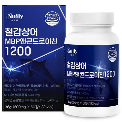 뉴일리 철갑상어 MBP앤콘드로이친1200 60정 | 덴마크산 연골콜라겐 히알루론산 보스웰리아 함유