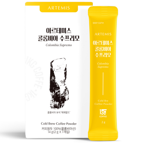 아르테미스 콜롬비아 수프리모 분말커피 2g 7개입, 2g, 1개, 7개입