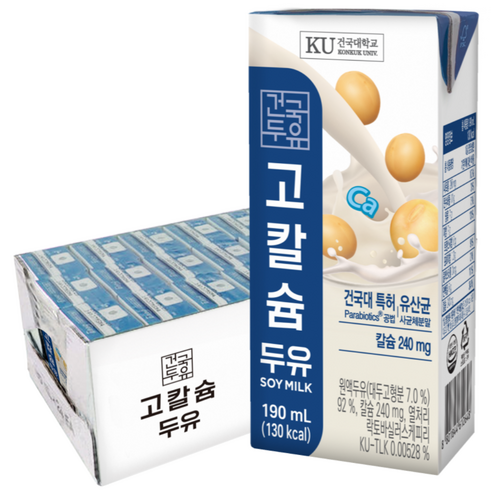 [건국우유] 고칼슘 검은콩깨두유 190ml 24팩, 24개