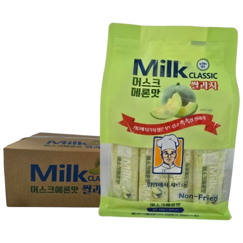 밀크 클래식 쌀과자 (메론맛), 240g, 16개
