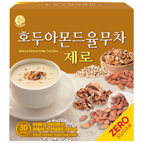 우리차 송원식품 호두아몬드 율무차 제로