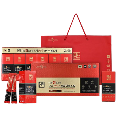 대한진홍삼 (2개월분) 6년근 고려홍삼정365 프리미엄 홍삼스틱 60포