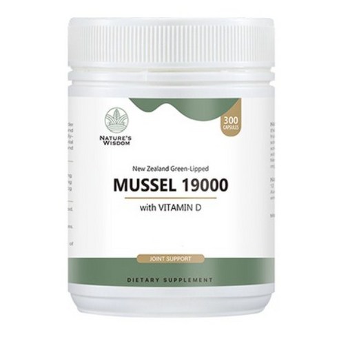 뉴질랜드 네이처스위즈덤 초록입홍합 19000mg, 5개, 300정