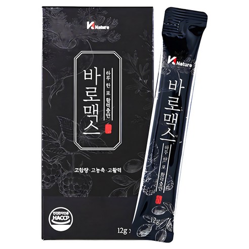 [바로맥스 3+1 SET(60일분)] 초고함량 활력에너지 1포 12000mg! 압도적인 성분과 함량 야관문 마카 아연 복분자 산수유 구기자, 4개, 180g
