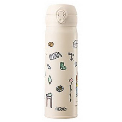 써모스X제로퍼제로 그래픽 원터치 텀블러 500ml / JNL-504KC, 1개, 500ml, 써모스 JNL-504KC-CR 크림