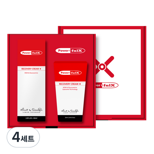 파워풀엑스 리커버리크림 파워풀크림 선물세트 F01 F02 F06, 4개, 80ml