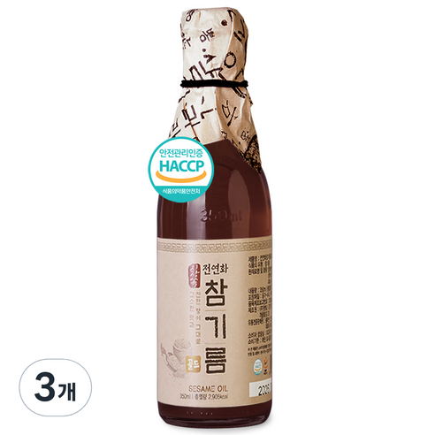 시장쏙 전연화 참기름 골드, 3개, 300ml
