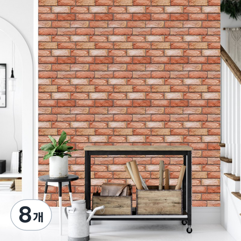 마벨인홈 인테리어 리얼한 벽돌 단열 방음 폼블럭 30cm 세트, 8개, 브릭