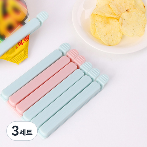 이놀 다용도 밀폐 집게 10P, 핑크 [BOM918], 3세트