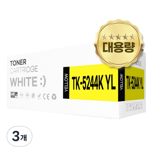 교세라 TK-5244 호환 토너, 3개, 노랑