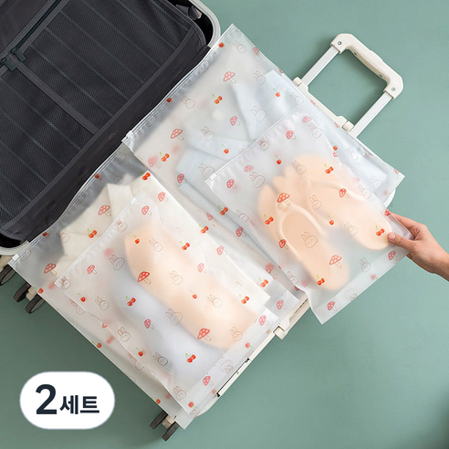R312 슬라이드 지퍼백 프리미엄 수납정리 여행용 반투명, 2세트, 10매입