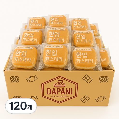 다파니 부드럽고 촉촉한 대용량 한입 미니 카스테라 케이크 간편식사 간식, 120개