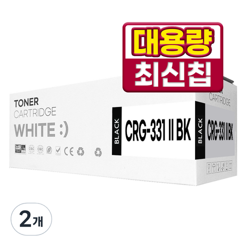 캐논 CRG-331 호환토너 MF628CWZ MF624CW MF8240CW LBP7110CW MF8284CW MF628CW 카트리지, 2개, CRG-331II BK 검정(대용량)
