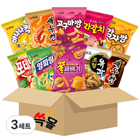 으쓱몰 농심 봉지과자 선물세트 10종, 3세트, 5호