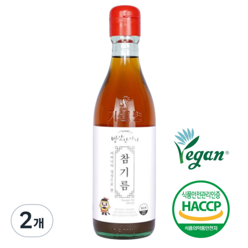 방앗간아이 저온압착 100%통참깨 착한참기름 350ml 비건참기름, 2개
