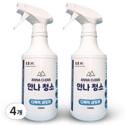 1+1 안나청소 100%환불보장 후드기름때제거 주방 인덕션 오븐 냉장고 청소 클리너, 4개, 500ml