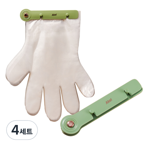 아케이바이 비닐장갑 홀더+비닐장갑 그린, 4세트, 200개입