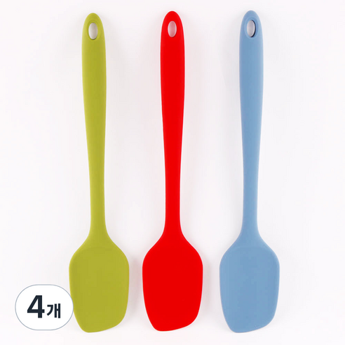 헤스타 파스텔 실리콘 알뜰주걱 가벼운 조리도구 주방용품 요리주걱 스페츌러 스푸눌라 볶음 스푼 위생 열탕소독 식기세척기 가능, 네이비, 4개