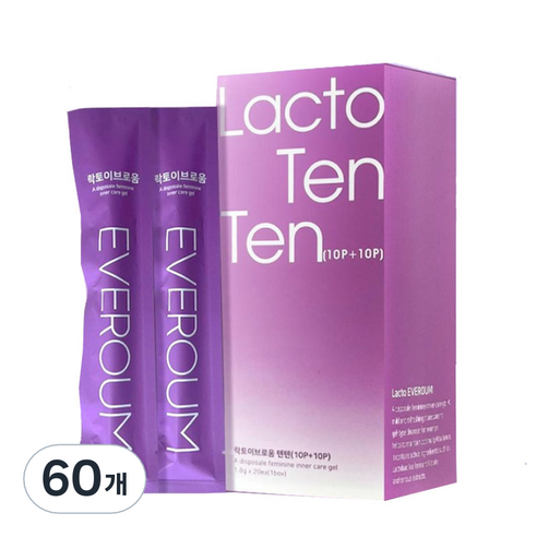 10P+10P 프리미엄 락토텐텐 이너케어젤 질세정 약산성 청결제 LactoTenTen, 60개, 1.8g