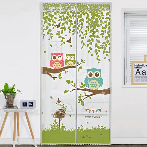 다샵 현관 방문용 일체형자석 EVA 방풍비닐 행복부엉이(반투명), 1개 창문비닐바람막이 Best Top5