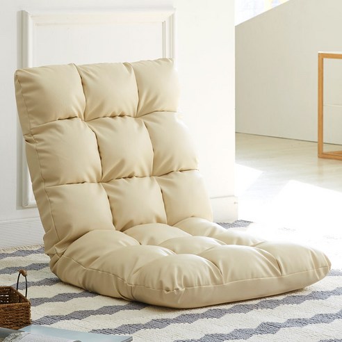 블루밍홈 PU파스텔좌식의자, 아이보리