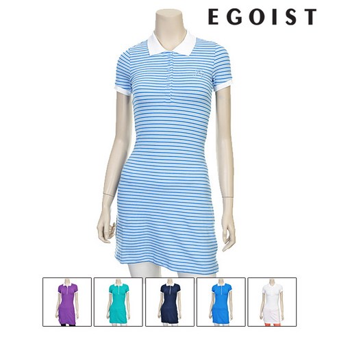 EE2BX500.EGOIST 슬림라인 피케카라 원피스