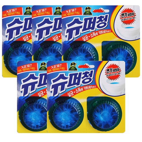 산도깨비 슈퍼청 변기세정제, 5개, 40g
