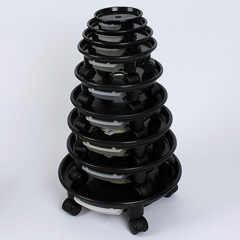 플라팜 원형 투명화분받침대 바퀴달린화분받침대 샤베트화분호환, 투명