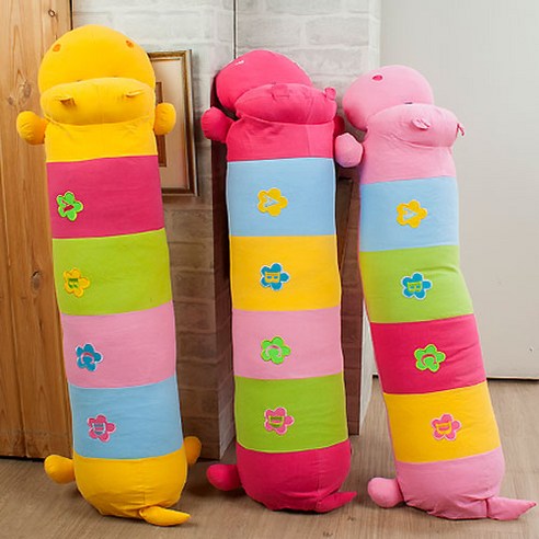 무궁화수예 하마 사탕베개 솜포함/사탕베개커버/롱베개, 핑크(솜포함)