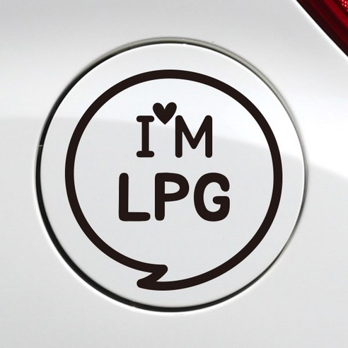제제데코 주유구스티커 자동차스티커 차량스티커, 주유구 I'M말풍선LPG 블랙, 1개