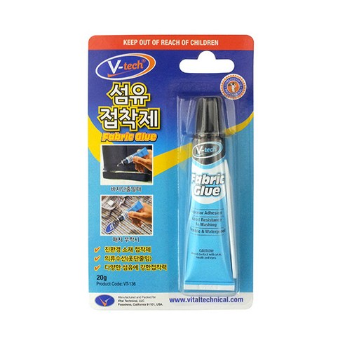 브이텍 섬유접착제 20g 의류접착제 VT-136, 백색, 1개