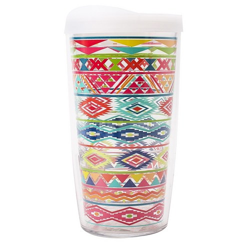 터비스 킵 드링크 핫 & 콜드 텀블러, Bright Aztec Pattern, 473ml