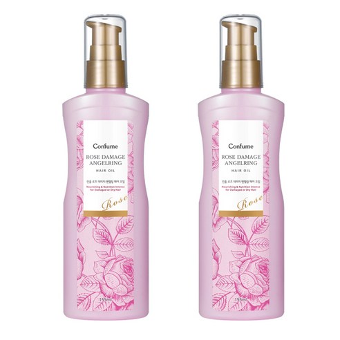 과일나라 컨퓸 로즈 데미지 엔젤링 헤어 오일 (155ml) x 2개, 로즈오일 155ml+로즈오일 155ml+파우치 10매, 1, 155ml