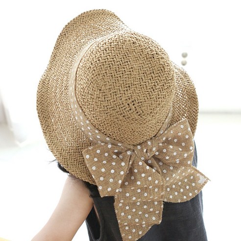 뿌뿌룰루 여아용 러블리 리본 밀짚모자