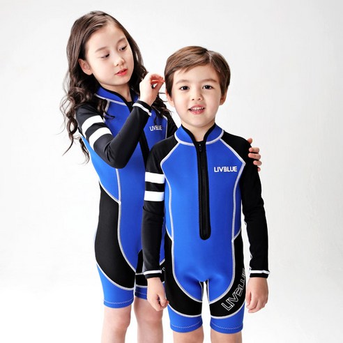 리브블루 누디브런치 아동 부력보온튜닉슈트 LIVT0005, BLUE