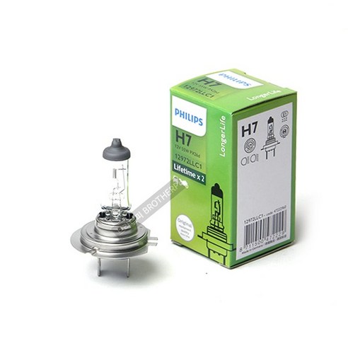 필립스 H7 12V 55W Long 롱라이프 자동차 라이트 할로겐램프, 1개