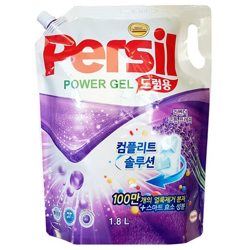 퍼실 파워젤 드럼용 액상세제 리필, 1.8L, 2개