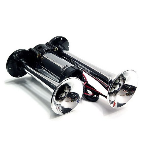 오펀마켓 200mm 쌍나팔 에어혼 크락션 컴프레셔 릴레이 배선 일체형 12V용, 1개