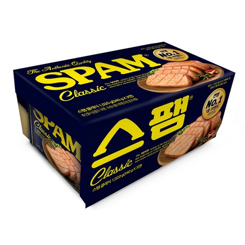 햄 스팸클래식(뚜껑캡1개) 3입(박스) 300g 스팸 백설, 3개