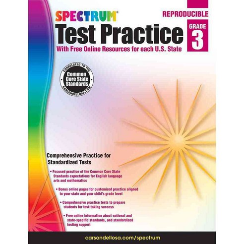 Test Practice Grade 3: With Free Online Resources for Each U.s. State, Spectrum