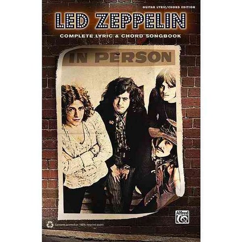 Led Zeppelin: Complete Lyric & Chord Songbook: Guitar Lyric/ Chord Edition, Alfred Pub Co