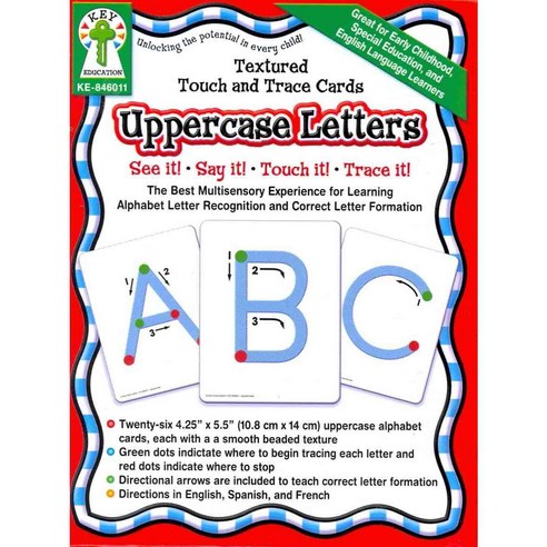 Textured Touch and Trace Uppercase Letters, Key Education Pub Co