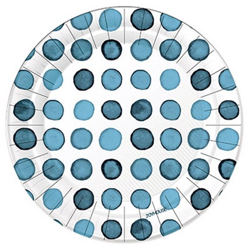 피플스파티 종이접시 수채화도트 테이블소품, 블루