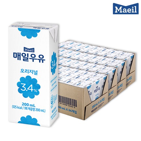 매일유업 매일우유 오리지널, 200ml, 96개