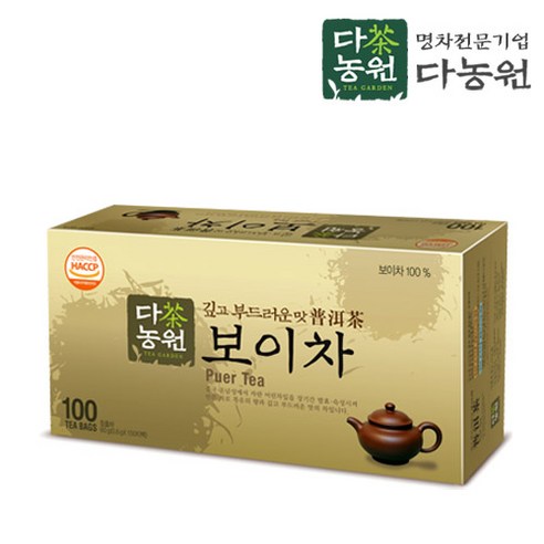 다농원 보이차 100티백, 0.6g, 100개입, 1개