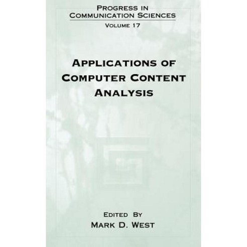 Applications of Computer Content Analysis Hardcover, Ablex Publishing Corporation