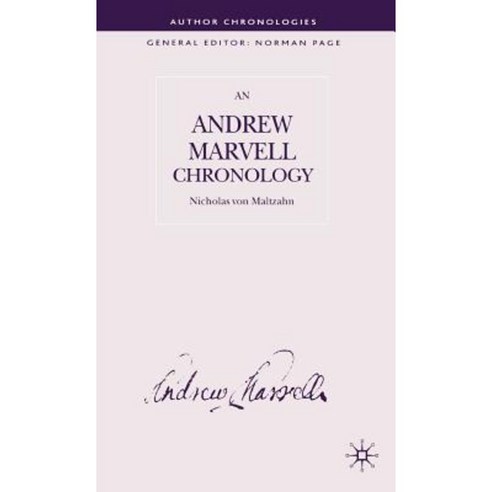 Andrew Marvell Chronology Hardcover, Palgrave MacMillan
